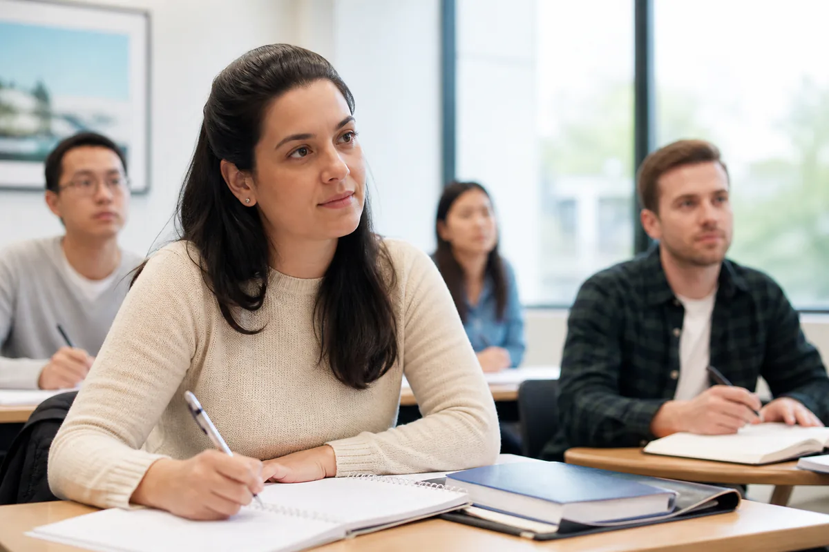 Adult learner in an EM College classroom
